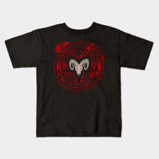 Pentagram with Goat Head - Pentagram Star Kids T-Shirt